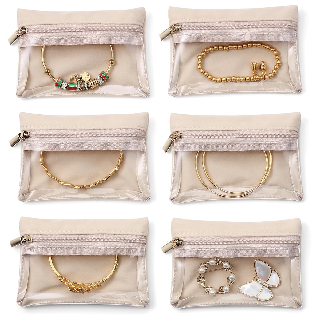 MAYCREATE 6Pcs Small Jewelry Organizer Pouch Bag Zip-up Jewelry Organizer Velvet Pouches Stylish Jewelry Organizer Pouches for Necklaces Bracelets Rings Earrings, Brooches, 4.5''x3.1'' MAYCREATE 6Pcs Small Jewelry Organizer Pouch Bag Zip-up Jewelry Organizer Velvet Pouches Stylish Jewelry Organizer Pouches for Necklaces Bracelets Rings Earrings, Brooches, 4.5''x3.1''
